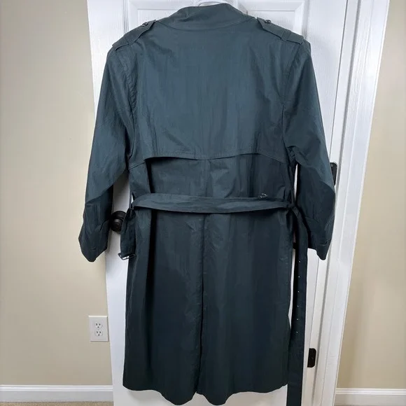 London Fog Men's Double-Breasted Belted Trench Coat 42 REG Green Made in USA